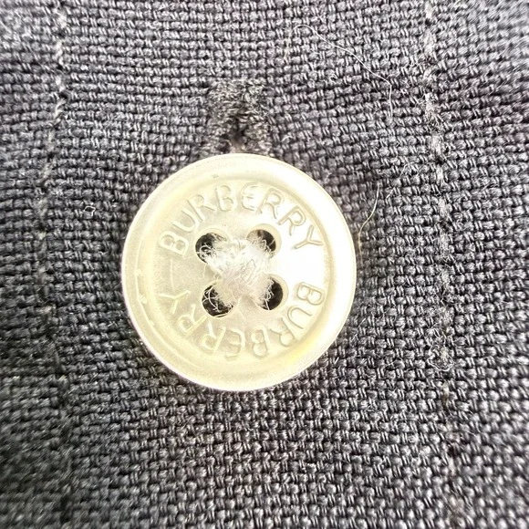 Vtg Burberry Women's L Slim Luxury Black Oxford Y2K Big EKD Logo Placket Lining - Picture 9 of 16